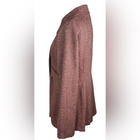 Needle & Thread Double Breasted Herringbone Tweed Pea Coat Womens Size M - Picture 4 of 9